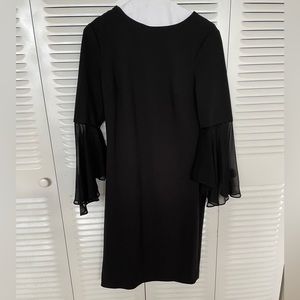NWT Donna Karan Bell Sleeve Sheath Black Dress
